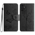 For Samsung Galaxy A05s Butterfly Embossed Flip Leather Phone Case(Black)