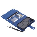 For iPhone 13 Pro ViLi GHB Series MagSafe Magnetic Zipper Leather Phone Case(Blue)