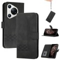 For Huawei Pura 70 Cubic Skin Feel Flip Leather Phone Case(Black)