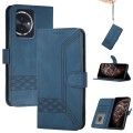 For Honor 100 Cubic Skin Feel Flip Leather Phone Case(Blue)