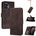 For Honor 100 Cubic Skin Feel Flip Leather Phone Case(Brown)