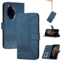 For Honor 100 Pro Cubic Skin Feel Flip Leather Phone Case(Blue)