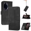 For Honor 100 Pro Cubic Skin Feel Flip Leather Phone Case(Black)