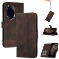 For Honor 100 Pro Cubic Skin Feel Flip Leather Phone Case(Brown)