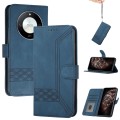 For Honor X50 / X9b Cubic Skin Feel Flip Leather Phone Case(Blue)
