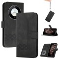 For Honor X50 / X9b Cubic Skin Feel Flip Leather Phone Case(Black)