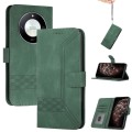 For Honor X50 / X9b Cubic Skin Feel Flip Leather Phone Case(Green)