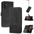 For Samsung Galaxy A25 Cubic Skin Feel Flip Leather Phone Case(Black)