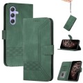 For Samsung Galaxy A55 Cubic Skin Feel Flip Leather Phone Case(Green)