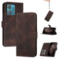 For Motorola Edge 40 Neo 5G Cubic Skin Feel Flip Leather Phone Case(Brown)