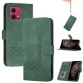 For Motorola Moto G84 5G Cubic Skin Feel Flip Leather Phone Case(Green)