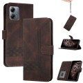 For Motorola Moto G14 Cubic Skin Feel Flip Leather Phone Case(Brown)