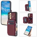 For Samsung Galaxy A13 Zipper Card Slots RFID Phone Case(Wine Red)