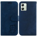 For Motorola Moto G54 Little Tiger Embossed Leather Phone Case(Dark Blue)