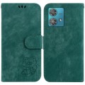 For Motorola Edge 40 Neo Little Tiger Embossed Leather Phone Case(Green)