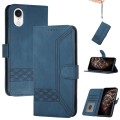 For iPhone SE 2024 Cubic Skin Feel Flip Leather Phone Case(Blue)