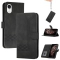 For iPhone SE 2024 Cubic Skin Feel Flip Leather Phone Case(Black)