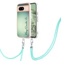 For Google Pixel 8a Electroplating Dual-side IMD Phone Case with Lanyard(Smile)