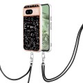 For Google Pixel 8a Electroplating Dual-side IMD Phone Case with Lanyard(Equation)