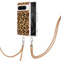 For Google Pixel 8 Pro Electroplating Dual-side IMD Phone Case with Lanyard(Leopard Print)