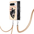 For Google Pixel 8 Pro Electroplating Dual-side IMD Phone Case with Lanyard(Lucky Dog)