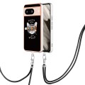 For Google Pixel 8 Electroplating Dual-side IMD Phone Case with Lanyard(Natural Growth)