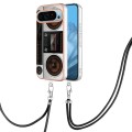 For Google Pixel 9 Electroplating Dual-side IMD Phone Case with Lanyard(Retro Radio)