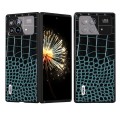 For Xiaomi Mix Fold 3 ABEEL Genuine Leather Crocodile Pattern Black Edge Phone Case(Blue)