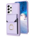 For Samsung Galaxy A53 5G BF29 Organ Card Bag Ring Holder Phone Case(Purple)
