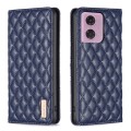 For Motorola Moto G34 5G Diamond Lattice Magnetic Leather Flip Phone Case(Blue)