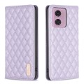 For Motorola Moto G34 5G Diamond Lattice Magnetic Leather Flip Phone Case(Purple)