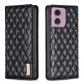 For Motorola Moto G34 5G Diamond Lattice Magnetic Leather Flip Phone Case(Black)