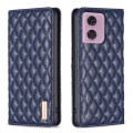 For Motorola Moto G24 Diamond Lattice Magnetic Leather Flip Phone Case(Blue)