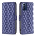 For Motorola Moto G Play 2024 Diamond Lattice Wallet Flip Leather Phone Case(Blue)