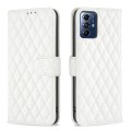 For Motorola Moto G Play 2024 Diamond Lattice Wallet Flip Leather Phone Case(White)