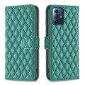 For Motorola Moto G Play 2024 Diamond Lattice Wallet Flip Leather Phone Case(Green)