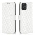 For Motorola Moto G Power 5G 2024 Diamond Lattice Wallet Flip Leather Phone Case(White)