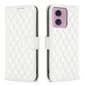 For Motorola Moto G34 5G Diamond Lattice Wallet Flip Leather Phone Case(White)