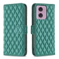 For Motorola Moto G34 5G Diamond Lattice Wallet Flip Leather Phone Case(Green)