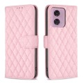 For Motorola Moto G34 5G Diamond Lattice Wallet Flip Leather Phone Case(Pink)