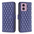 For Motorola Moto G24 Diamond Lattice Wallet Flip Leather Phone Case(Blue)