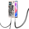 For Honor X6a Electroplating Dual-side IMD Phone Case with Lanyard(Totem Elephant)