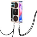 For Honor X6a Electroplating Dual-side IMD Phone Case with Lanyard(Retro Radio)