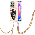 For Honor X6a Electroplating Dual-side IMD Phone Case with Lanyard(Lucky Dog)