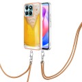For Honor X6a Electroplating Dual-side IMD Phone Case with Lanyard(Draft Beer)