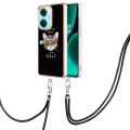 For OnePlus Nord CE3 Electroplating Dual-side IMD Phone Case with Lanyard(Natural Growth)