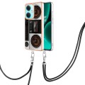For OnePlus Nord CE3 Electroplating Dual-side IMD Phone Case with Lanyard(Retro Radio)
