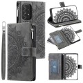 For Samsung Galaxy A33 5G Multi-Card Totem Zipper Leather Phone Case(Grey)