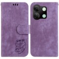 For Infinix Smart 7 HD Little Tiger Embossed Leather Phone Case(Purple)