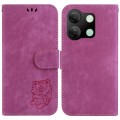 For Infinix Smart 7 HD Little Tiger Embossed Leather Phone Case(Rose Red)